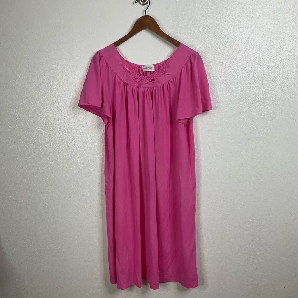Vintage Shadowline Hot Pink Nightgown Size‎ Large